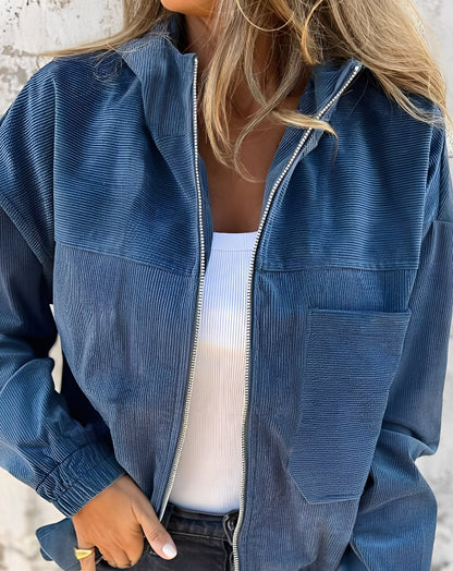 Gillian - Bequeme Damen-Cordjacke mit Kapuze