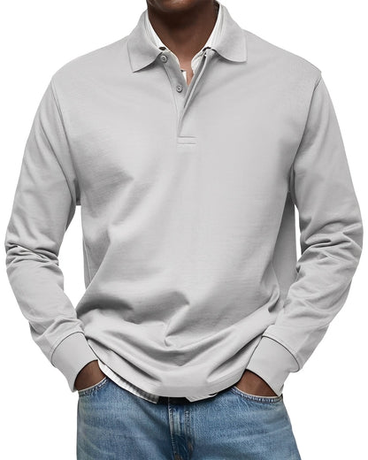 Rowan - Elegantes Langarm-Poloshirt für Männer