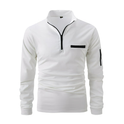 Lucian - Herren-Shirt mit Reißverschluss und Tasche fürs tägliche Tragen