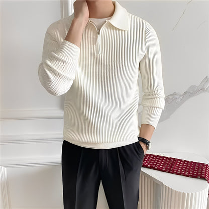 Justin - Schicker Herrenpullover mit Reißverschluss