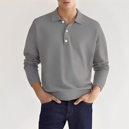 Dominic - Gemütliches Langarm-Poloshirt für Herren