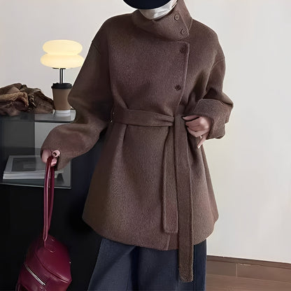 Claudia - Locker geschnittene doppelte Damen-Wolljacke