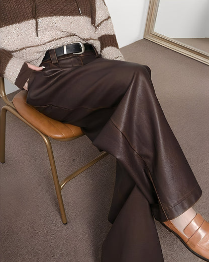 Lora - Damenhose mit hohem Bund aus Kunstleder