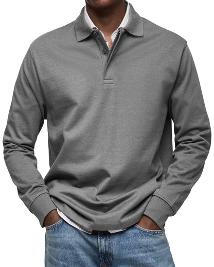Dewey - Herren Langarm-Poloshirt, schlichtes Design