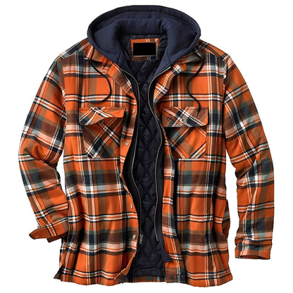 Flynn - Herrenjacke mit Kapuze und klassischem Karomuster