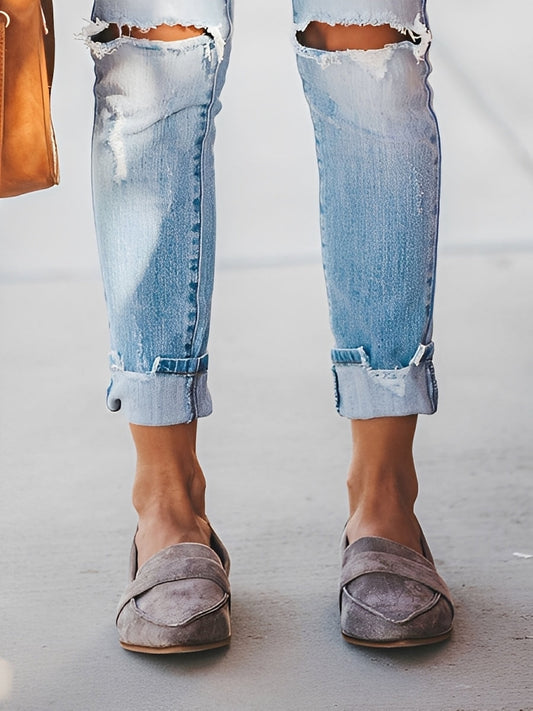 Christal - Elegante spitze Wildleder-Slipper für Frauen