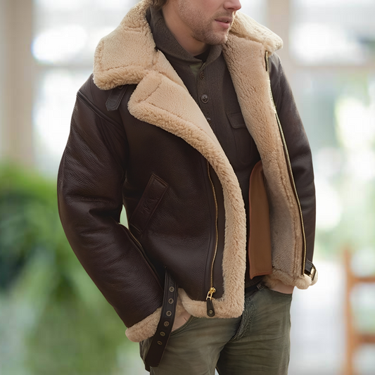 Leandro – Herren-Lederjacke im Motorradstil