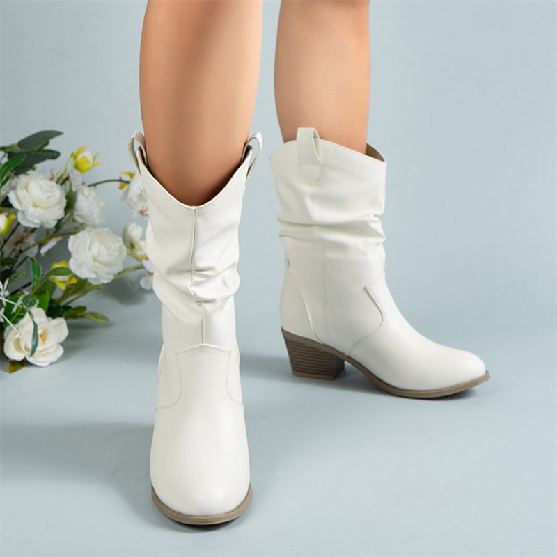 Mirabel - Klassische Damen-Leder-Cowboystiefel