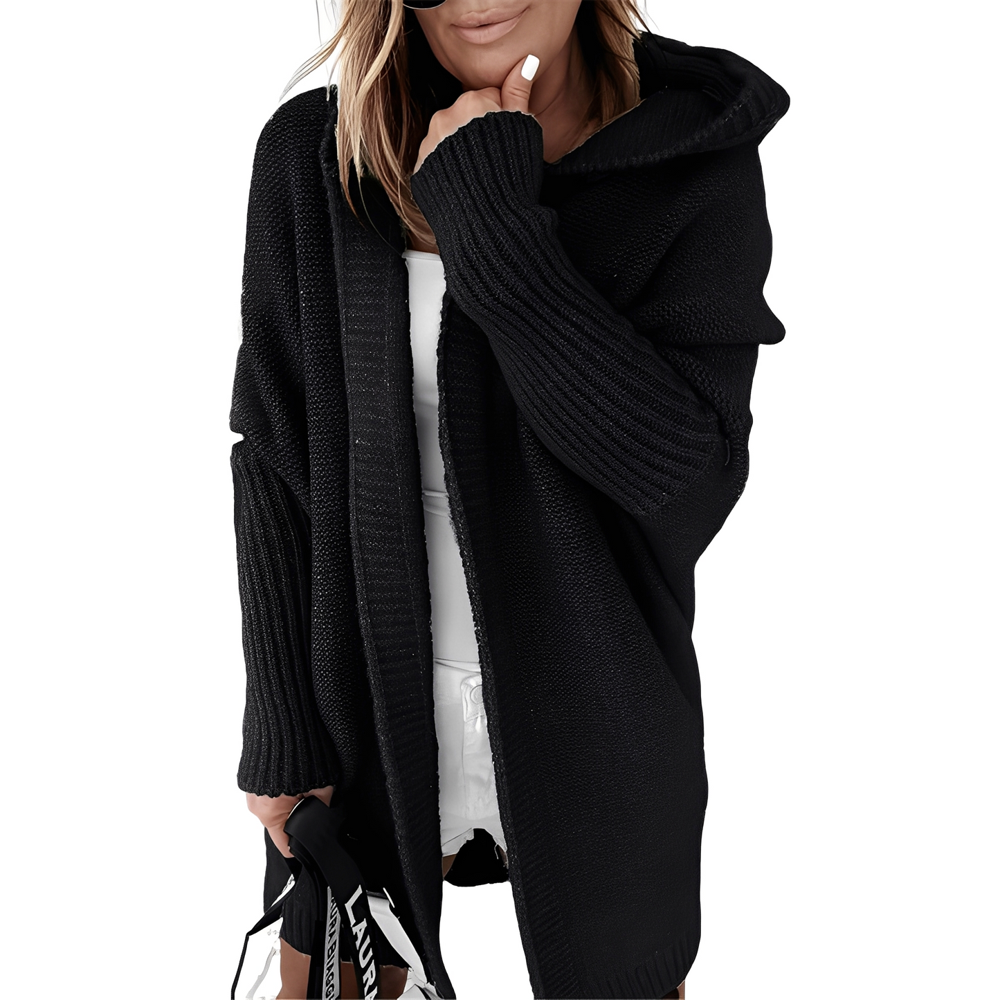 Maryellen - Damen Kapuzenstrickjacke