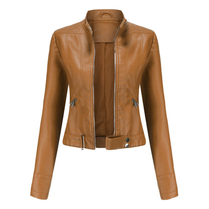 Madeline - Trendige Damenlederjacke mit Kragen