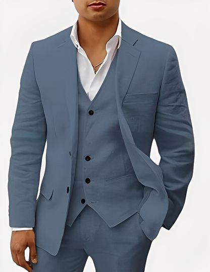 Beckham - Elegantes dreiteiliges Herren-Leinenset