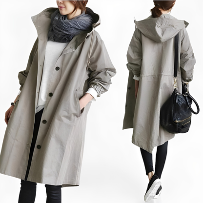 Giselle - Damen-Hoodie-Regenmantel, wasserfest