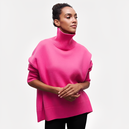 Margery - Damenpullover mit lässigem Schnitt und hohem Kragen