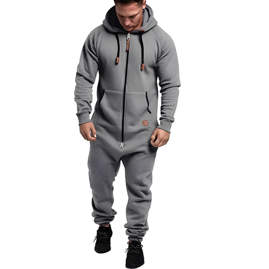 Benson - Gemütlicher Herren-Fleece-Overall mit Kapuze