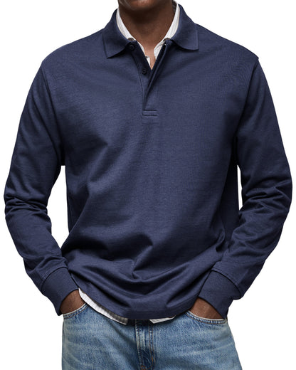 Dewey - Herren Langarm-Poloshirt, schlichtes Design