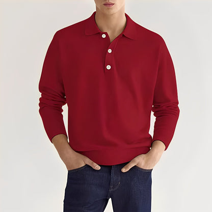 Dominic - Gemütliches Langarm-Poloshirt für Herren