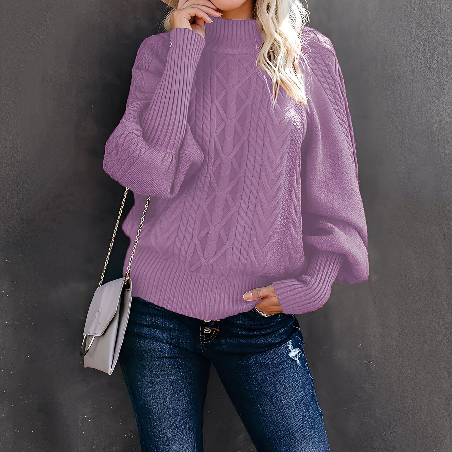 Jemima - Eleganter, lässiger Damen-Rollkragenpullover
