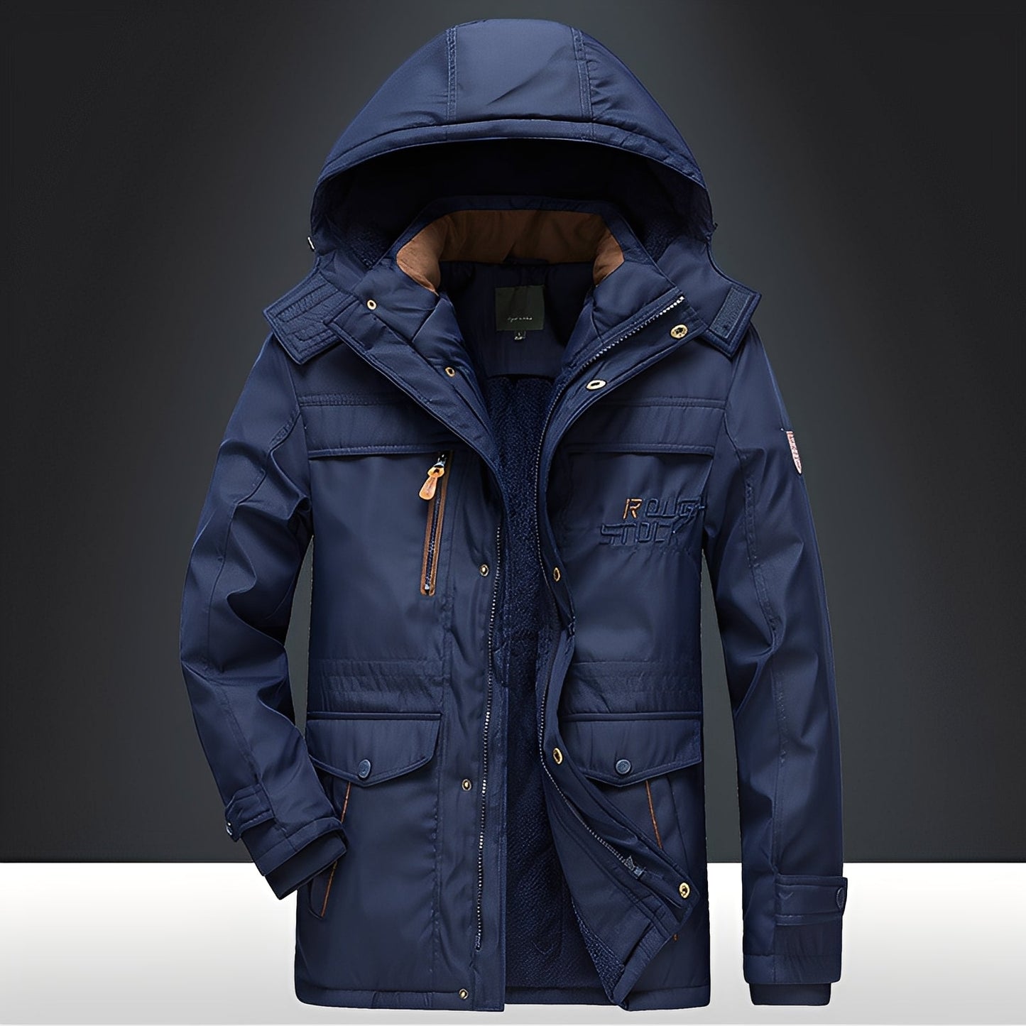 Roydon - Herren-Wintermantel mit Plüsch und Taschen, warm und bequem