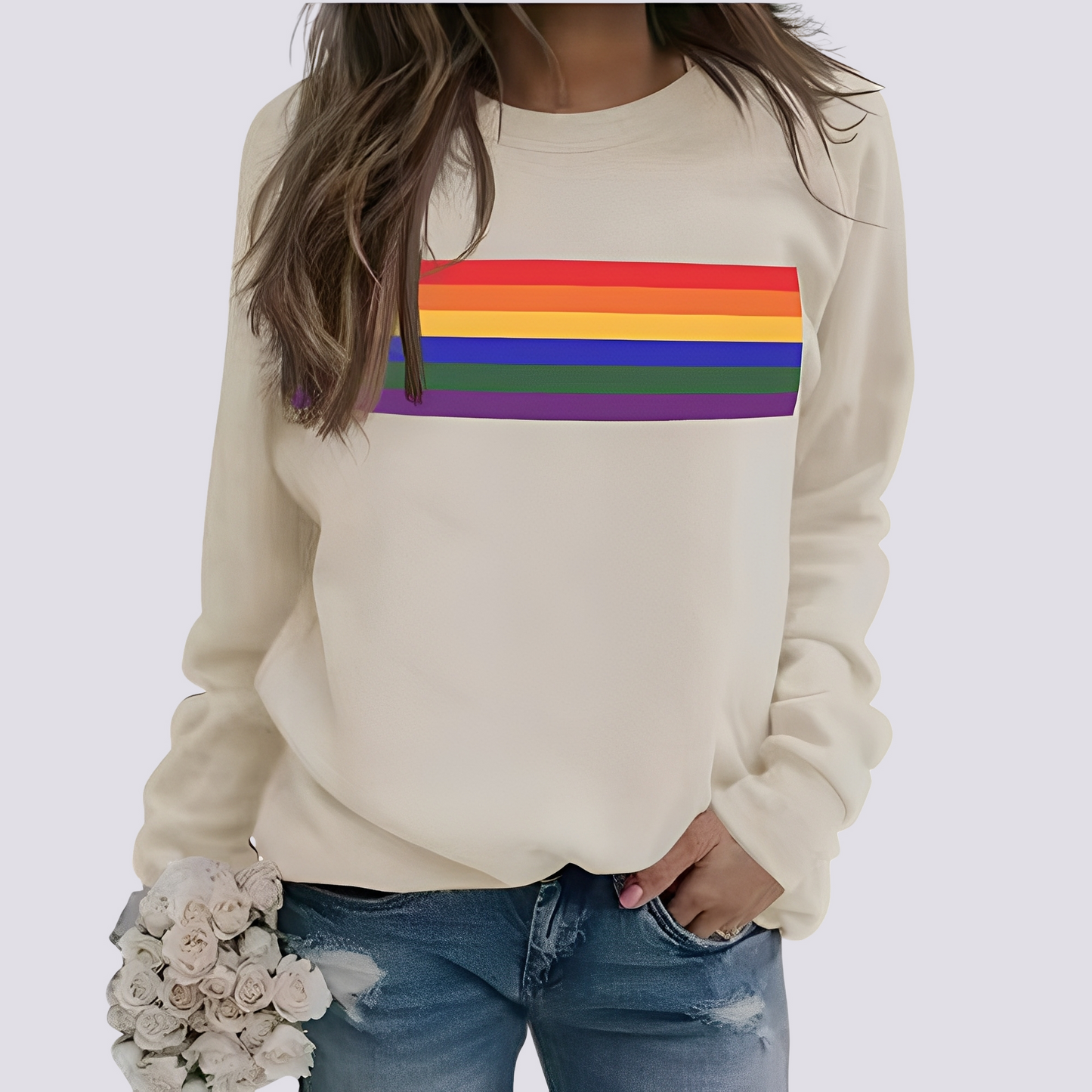 Roseann - Moderner Damenpullover mit farbigem Muster