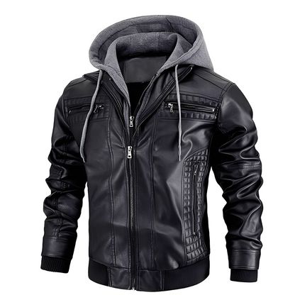 Everard - Klassische Herren-Motorradjacke mit Kapuze