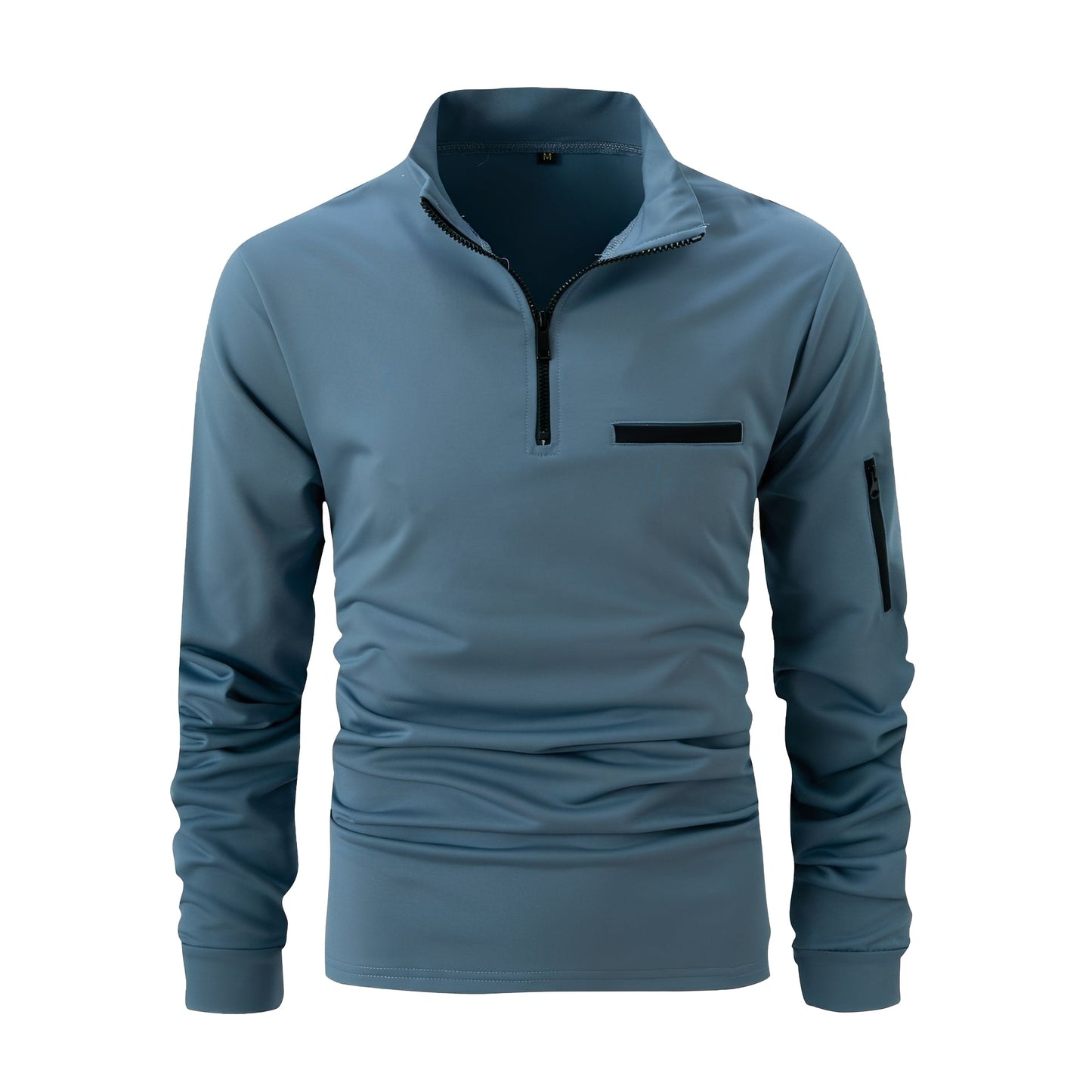 Lucian - Herren-Shirt mit Reißverschluss und Tasche fürs tägliche Tragen