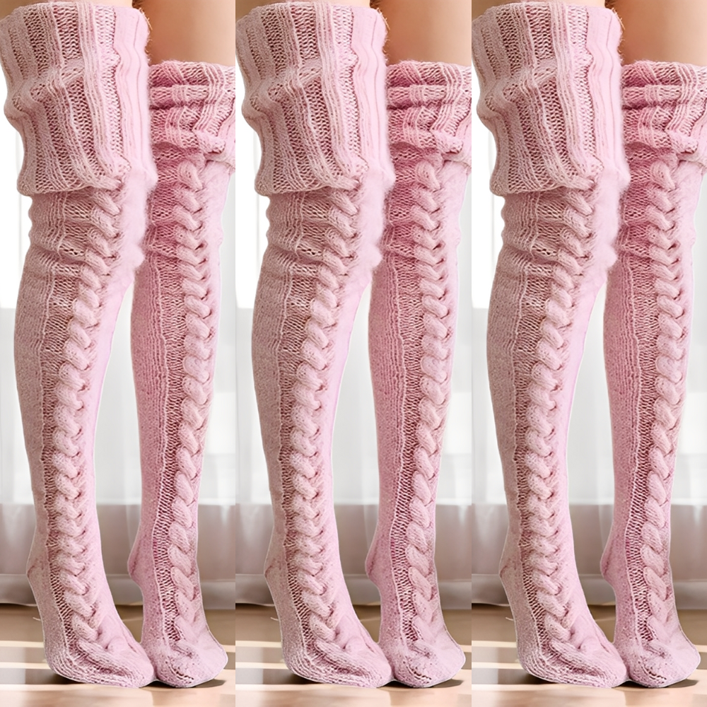 Hailee - Angenehm warme, gestrickte Overknee-Socken für Damen