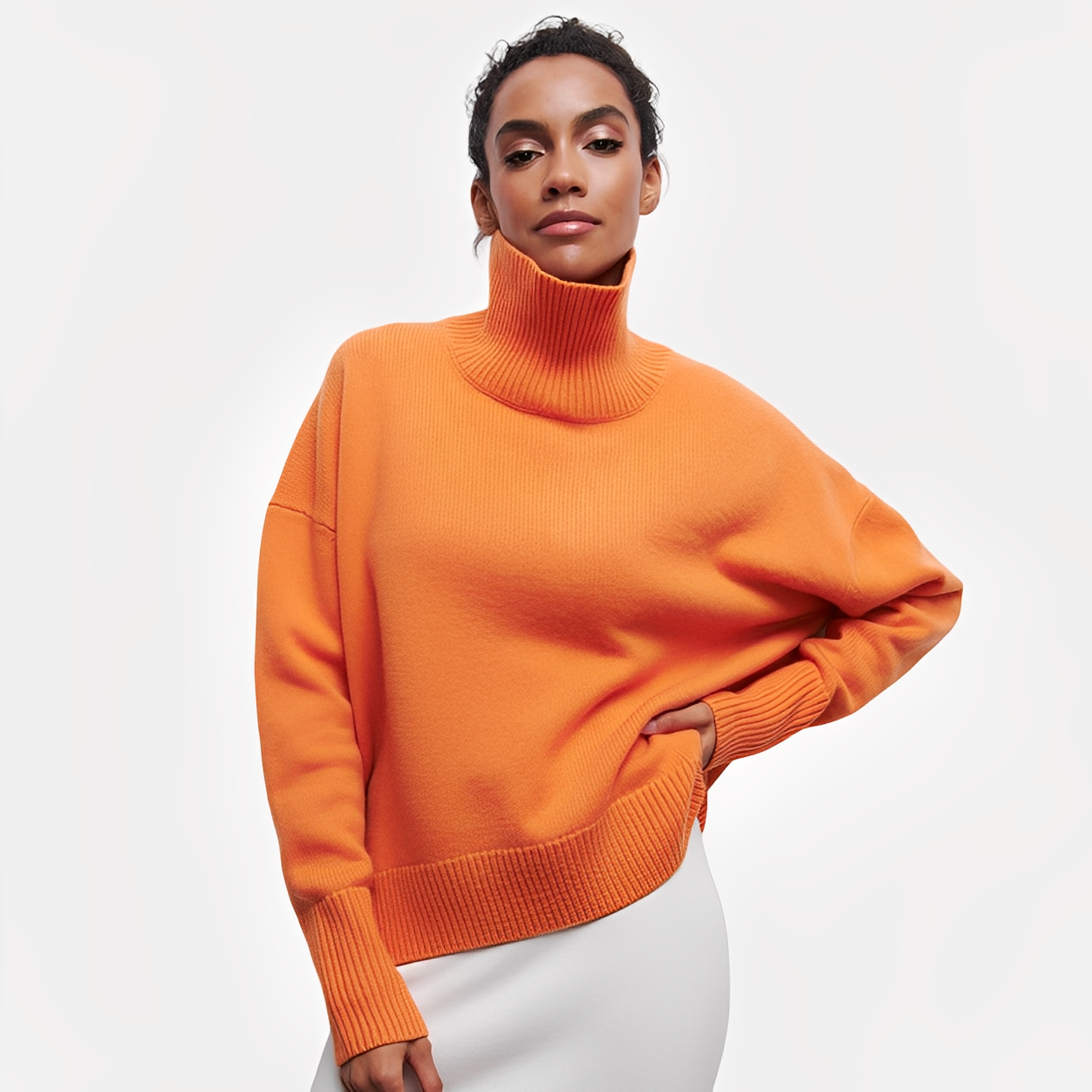 Margery - Damenpullover mit lässigem Schnitt und hohem Kragen