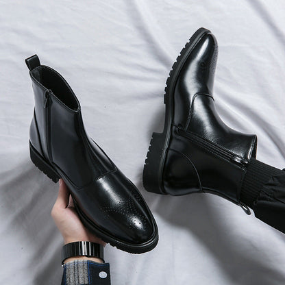 Kennith - Trendige und komfortable Chelsea-Lederschnürstiefel für Herren
