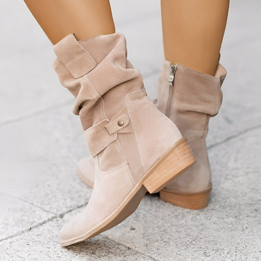 Marjorie - Bequeme Damen-Wildlederstiefel mit extra weiter Passform
