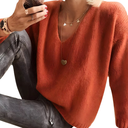 Dorris - Bequemer, einfacher Pullover mit langen Ärmeln für Frauen