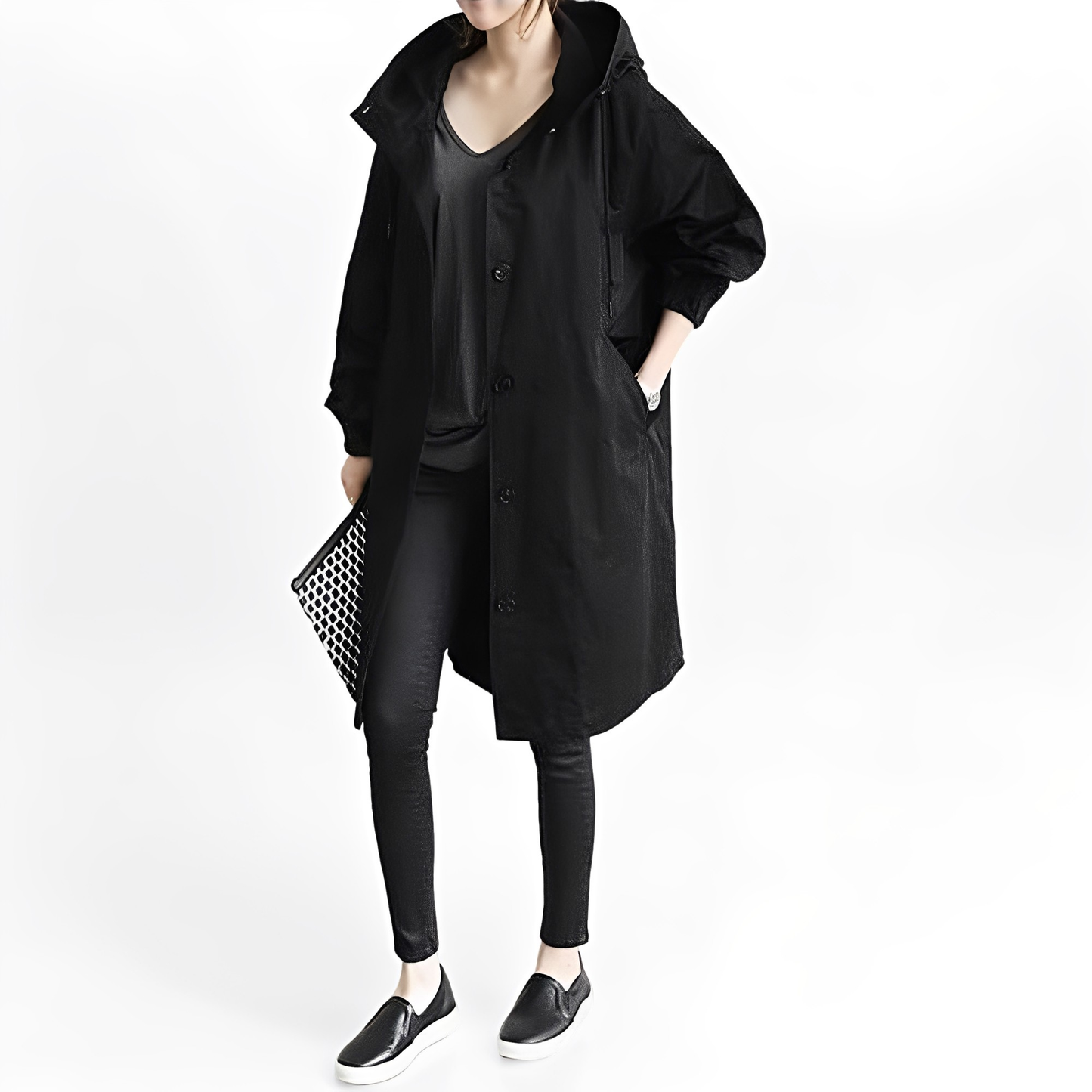 Giselle - Damen-Hoodie-Regenmantel, wasserfest