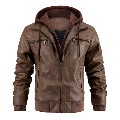 Morley - Klassische Herren-Kapuzenlederjacke