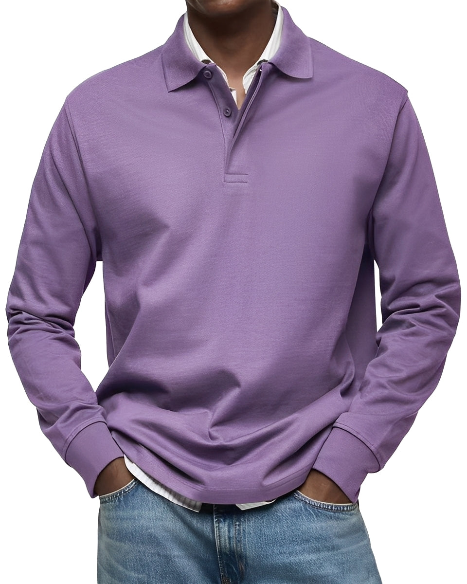 Rowan - Elegantes Langarm-Poloshirt für Männer