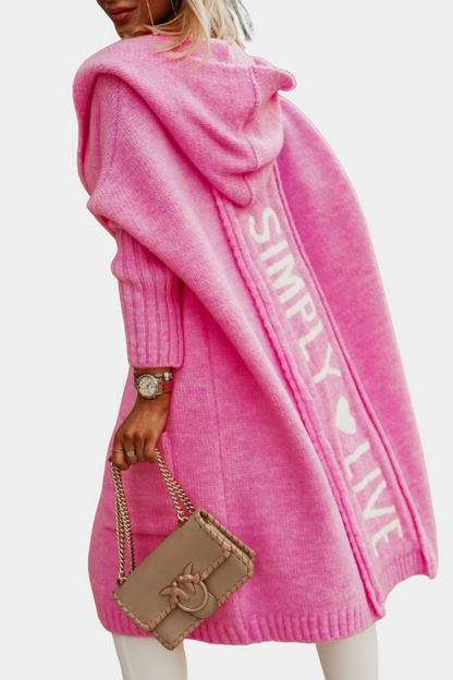 Melyssa - Lange, locker geöffnete Damenstrickjacke