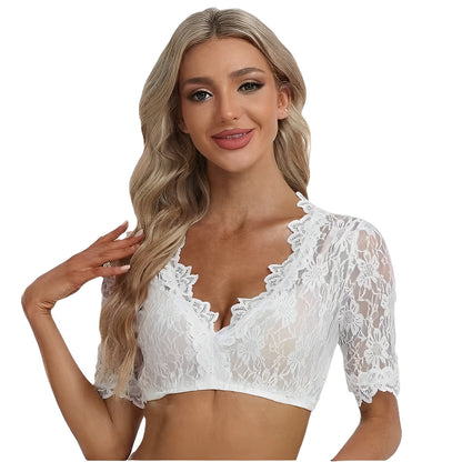 Bonnie - Moderne Netz-Dirndlbluse für Damen zum Oktoberfest