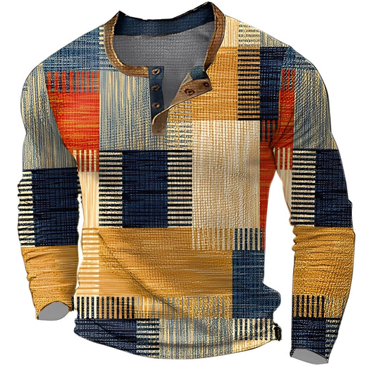 Brennan - Komfortables, bedrucktes Herren-Langarmshirt