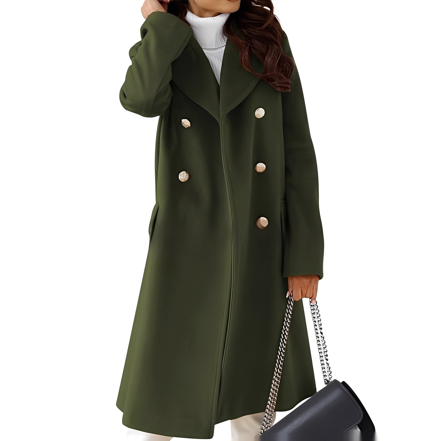 Viona - Schicker Damenmantel mit doppelreihiger Knopfleiste