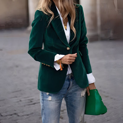 Alise - Schicker, schmal geschnittener Damen-Samt-Blazer
