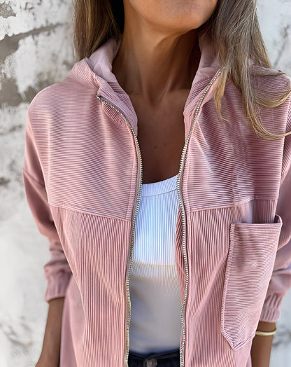 Gillian - Bequeme Damen-Cordjacke mit Kapuze