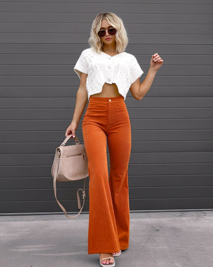 Deziree - Bequeme Damenhose mit weitem Bein und hohem Bund
