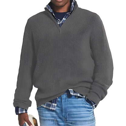 Edward - Zeitgemäßer Kaschmirpullover für Herren mit Zipper
