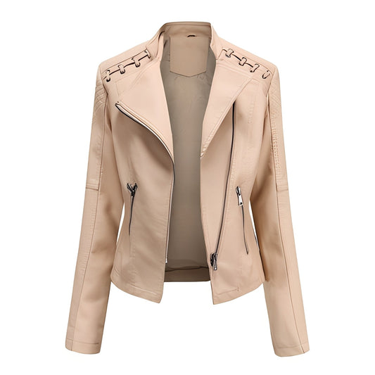Narelle - Elegante, eng geschnittene kurze Damenlederjacke
