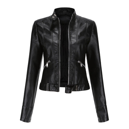 Madeline - Trendige Damenlederjacke mit Kragen