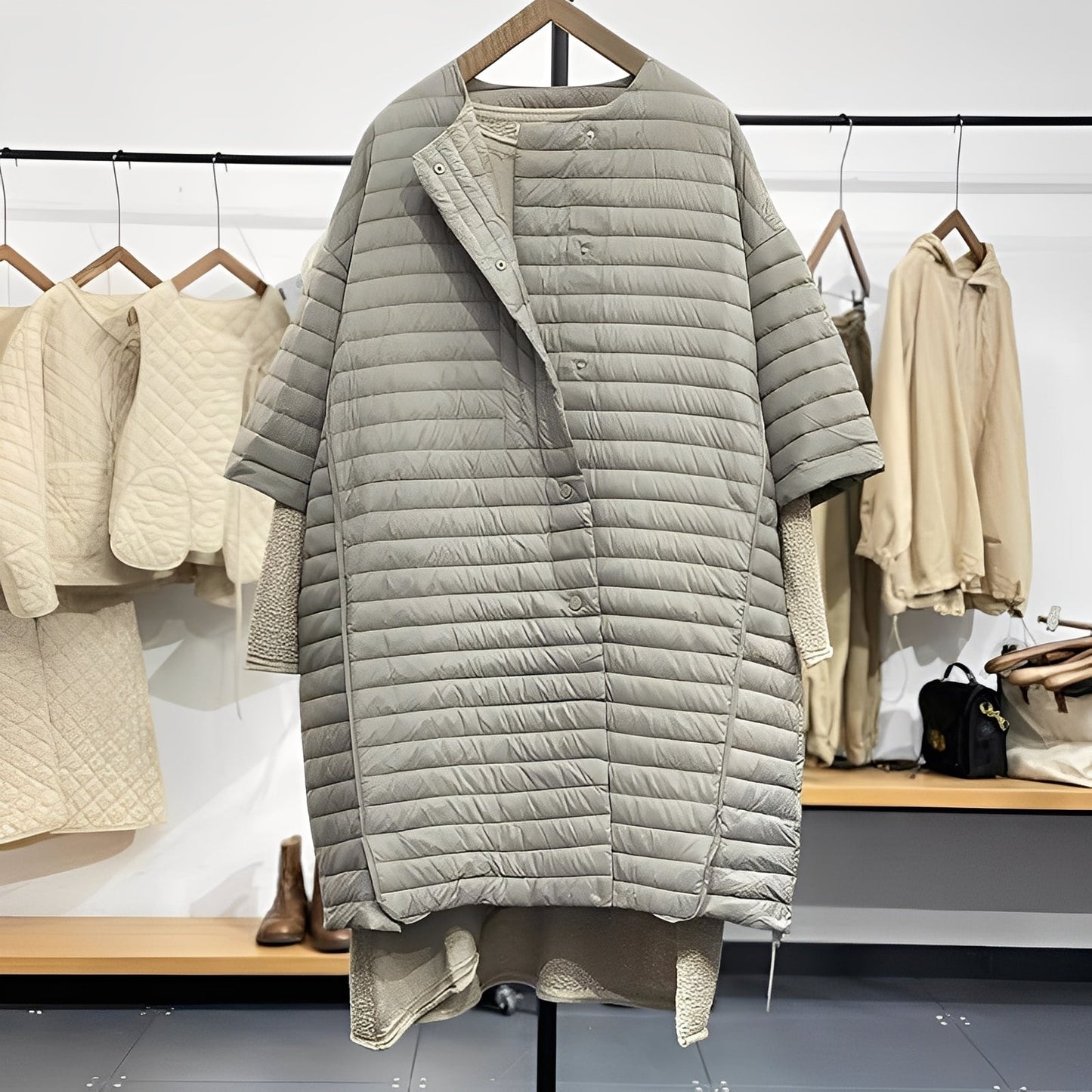 Gladys - Bequemer Mantel für Frauen in größeren Größen mit Knöpfen