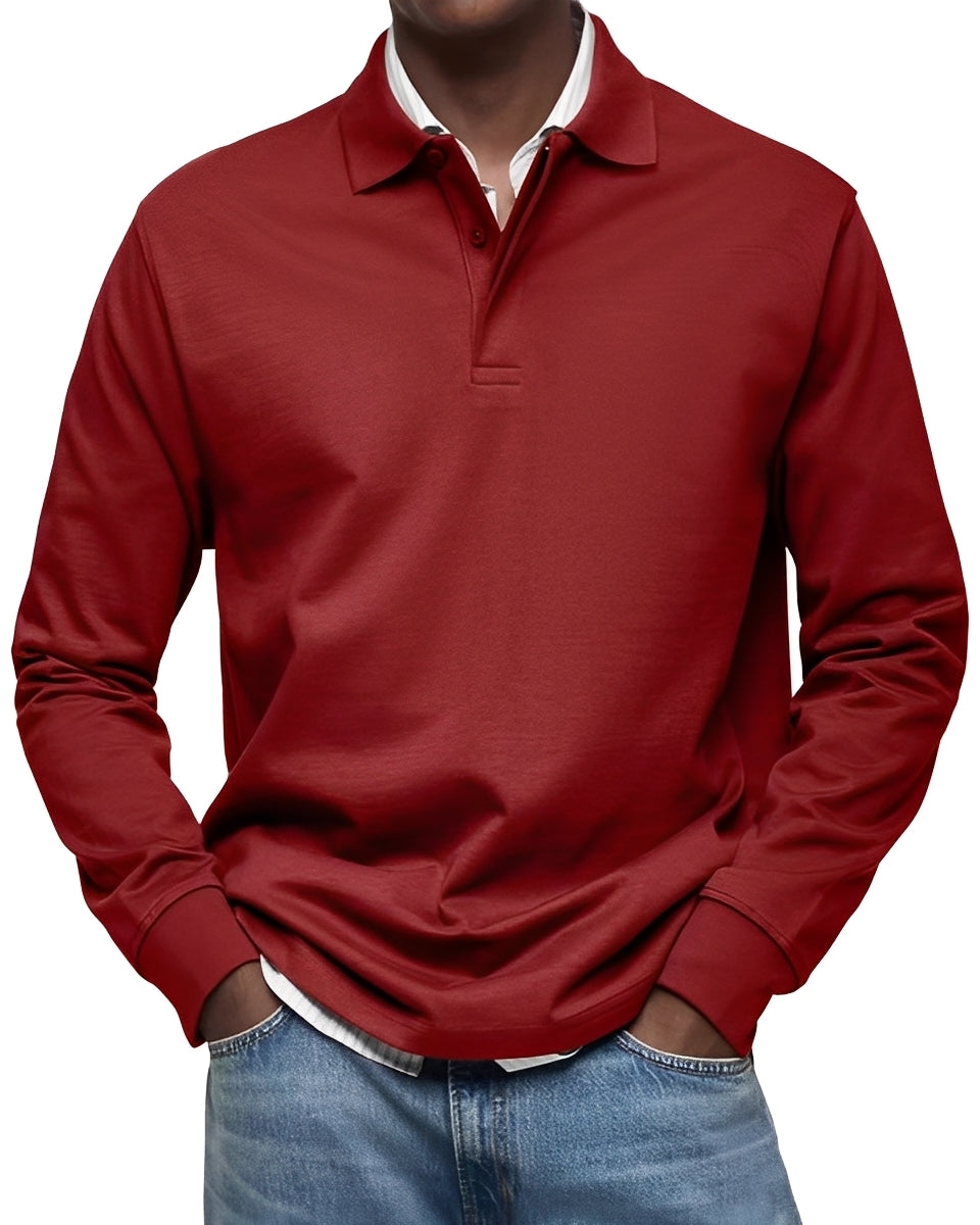 Rowan - Elegantes Langarm-Poloshirt für Männer