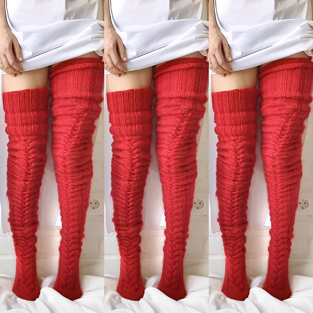 Hailee - Angenehm warme, gestrickte Overknee-Socken für Damen