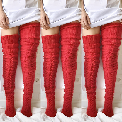 Hailee - Angenehm warme, gestrickte Overknee-Socken für Damen