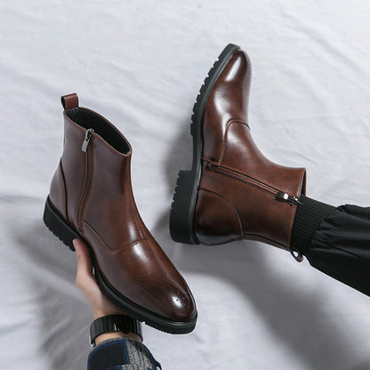 Kennith - Trendige und komfortable Chelsea-Lederschnürstiefel für Herren
