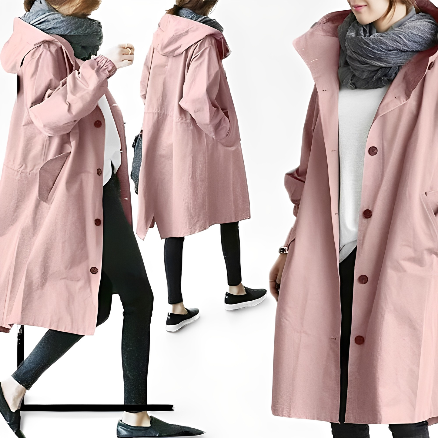 Giselle - Damen-Hoodie-Regenmantel, wasserfest