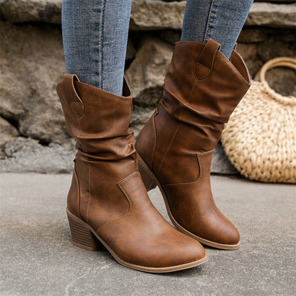 Mirabel - Klassische Damen-Leder-Cowboystiefel